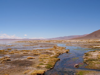 Polques Hot Springs, Potosi Department, Bolivia. Copy space for text