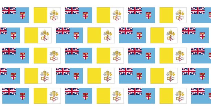 Figi Vatican City Holy See Flags Loop Background