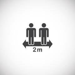 Social distancing related icon on background for graphic and web design. Creative illustration concept symbol for web or mobile app