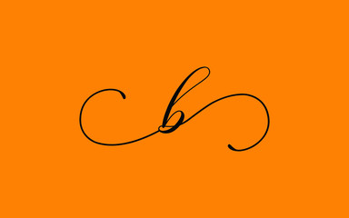 b Letter Cursive Icon or Logo design, Vector Template