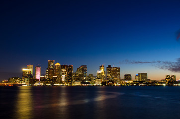 Fototapeta na wymiar Boston harbour night view