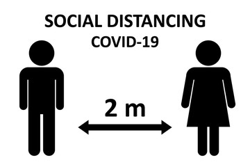 Illustration of social distancing.