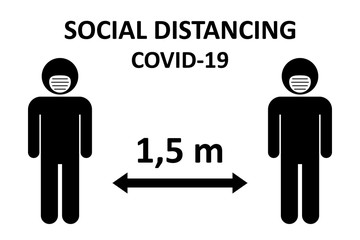 Illustration of social distancing.