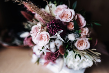 fashion wedding flowers ready for bride
