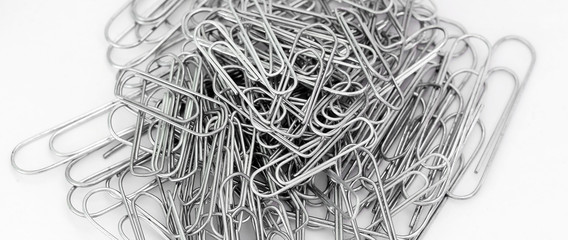 Paper clips macro closeup