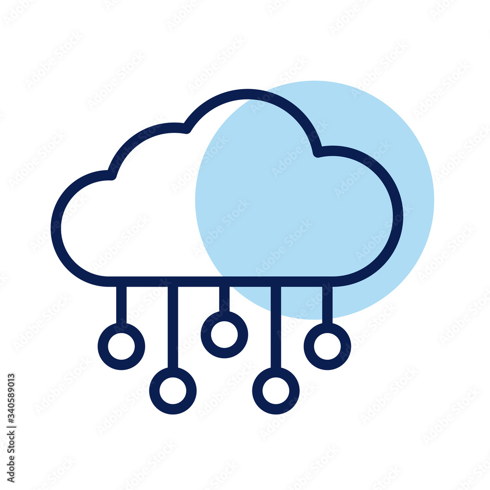 Canvas Prints cloud computing line style icon