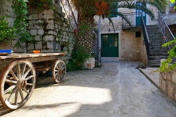Fototapeta na wymiar courtyard in the village of Croatia