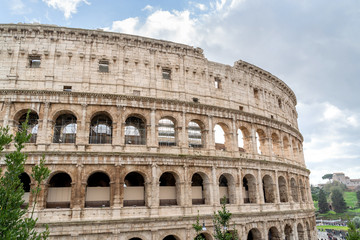 Fototapeta na wymiar Front view of Colosseum rome in a daylight