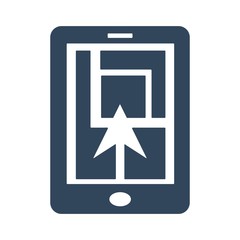 Mobile GPS icon. Map pointer on smartphone screen. Flat icon design.