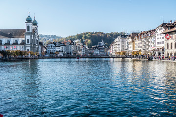 Obraz premium Lucerne on the banks of the Reuss River