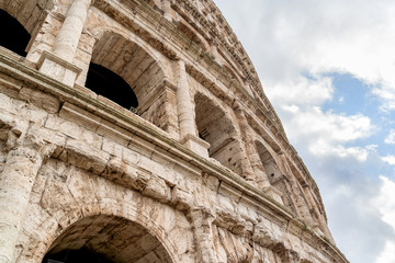 Front view of Colosseum rome in a daylight