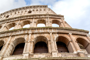 Fototapeta premium Front view of Colosseum rome in a daylight