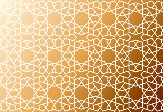Abstract vector background. Islamic traditional girih tile symbol seamless pattern. Authentic oriental persian style. Arabian eastern geometric motif. Moroccan mosaic tile.
