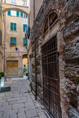 Beautiful views of old buildings and streets in the city of Savona