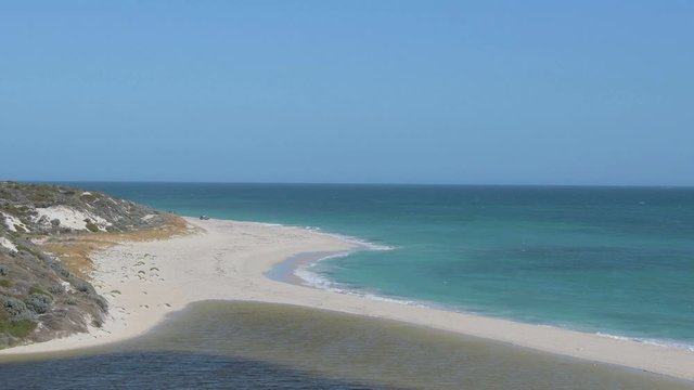 Estuary Moore River in the Indian Ocean, Guilderton, Western Australia, Australia