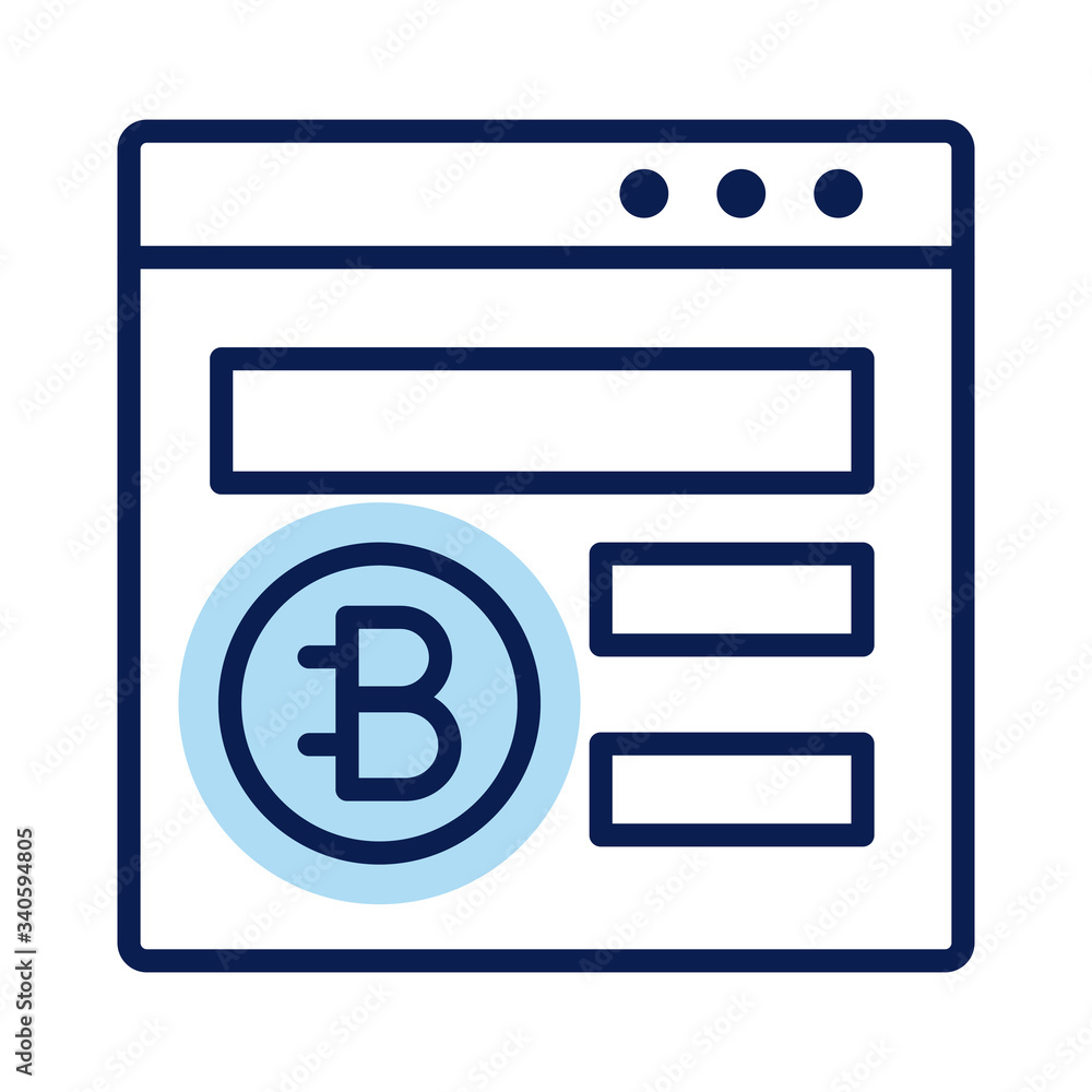 Poster webpage with bitecoin crypto currency line style