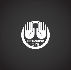 Social distancing related icon on background for graphic and web design. Creative illustration concept symbol for web or mobile app