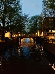 canal in Amsterdam at night