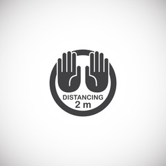 Social distancing related icon on background for graphic and web design. Creative illustration concept symbol for web or mobile app