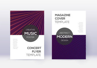 Modern cover design template set. Violet abstract 