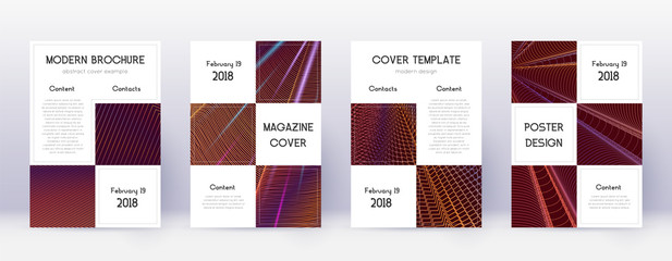 Business brochure design template set. Orange abst