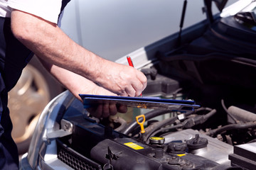 Used car engine and mechanics check