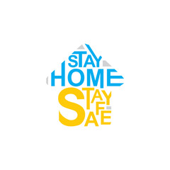 creative typography stay home stay safe design