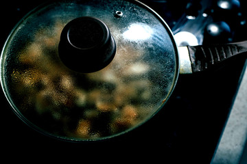 Roast the mushrooms in an old dirty frying pan