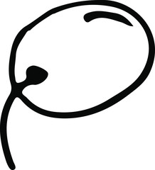 Cute hand drawn single branch of olives realistic herb plant. Traditional hand drawn spring flowers in ink style.