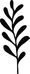 Cute single hand drawn herbal elements. Doodle vector illustration for wedding design, logo and greeting card. Traditional hand drawn spring flowers in ink style.