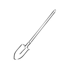 Shovel icon. Vector illustration of garden shovel. Hand drawn garden shovel. garden shovel vector sketch illustration
