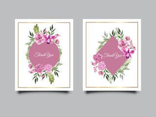 printable beautiful flower and leaves wedding invitation template