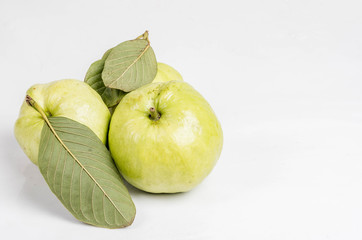 Guava fruit, green Asian with valuable High protein vitamin vitamins On a white background