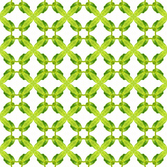 Hand drawn tropical seamless border.  Green rare 