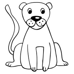 Lion. Isolated over white background. Vector illustration. Coloring book