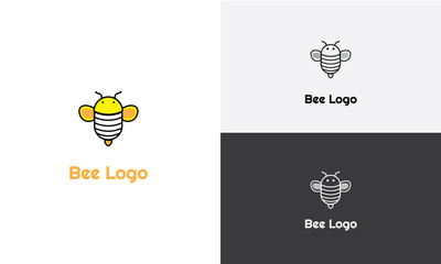Bee logo vector illustration of an animal. Bee icon vector illustration of an abstract background. Honey bee logo. Honey bee icon. Creative Bumble Bee logo and Bumble bee icon. Symbol vector templates
