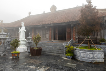 The Buddhism Temple of the Fansipan Mountain at Sa Pa in Vietnam