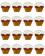 seamless pattern with cupcakes