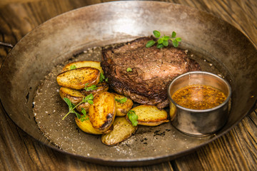 The food in the restaurant. Food styling and restaurant meal serving. Gourmet restaurant menu concept. Creative stylist restaurant