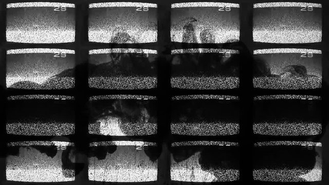 Glitch art. Television influence. Old TV screens signal error with black fume real static noise.