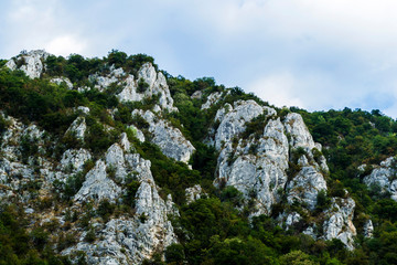 Landscape with the mountains and sky, Cazanele Dunarii, Romania.