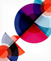 Obraz premium Abstract background, circle and triangle design round shapes overlapping. Geometric trendy template. Vector Illustration For Wallpaper, Banner, Background, Card, Book Illustration, landing page