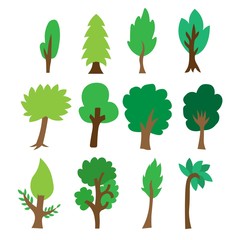 Tree Vector illustration collection for any park or forest