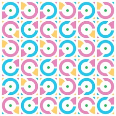 Beautiful of Colorful Circle, Reapeated, Abstract, Illustrator Pattern Wallpaper. Image for Printing on Paper, Wallpaper or Background, Covers, Fabrics