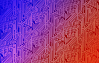 Abstract circuit board futuristic technology processing background. Microchip digital illustration.