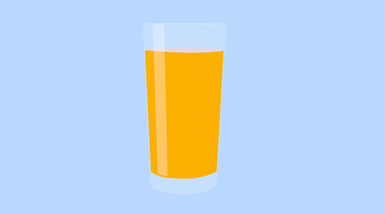 Orange Juice Glass, Vector Illustration, Isolated