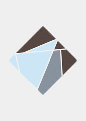 Mondrian style art colorful logo design illustration