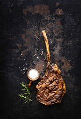 Grilled tomahawk beef steak with spices