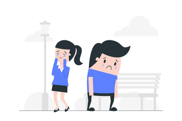 Sadness concept vector illustration.