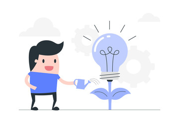 Creative idea, education, Investing into idea concept.